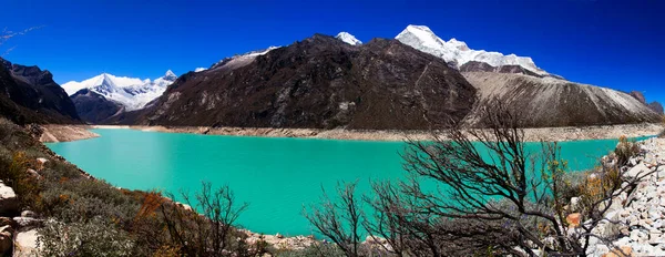 Panorama Montañas Lago Glacial Parque Nacional Cordillera Blanca Perú — Foto de Stock