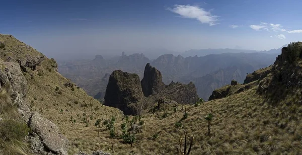 Landskap Panorama Utsikt Över Simien Bergen Nationalpark Höglandet Norra Etiopien — Stockfoto