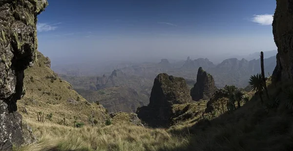 Landskap Panorama Utsikt Över Simien Bergen Nationalpark Höglandet Norra Etiopien — Stockfoto
