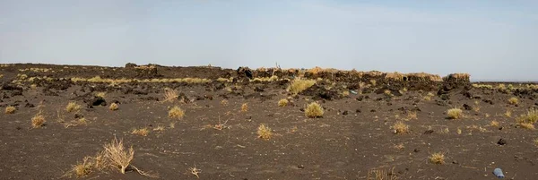 Etiyopya Nın Uzak Bölgelerindeki Erta Ale Volkanı Önündeki Geleneksel Evlerin — Stok fotoğraf