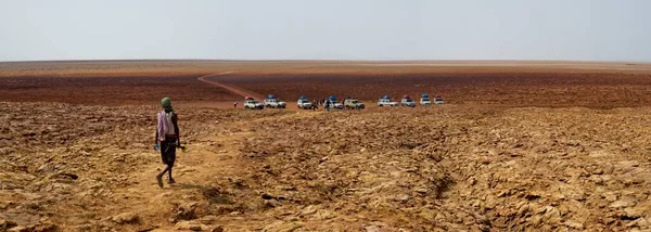 Panorama Surrealistycznych Kolorów Mars Jak Krajobraz Stworzony Przez Źródła Siarki — Zdjęcie stockowe