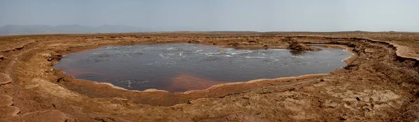 Panorama Surrealistiska Färger Och Mars Som Landskap Som Skapats Svavel — Stockfoto