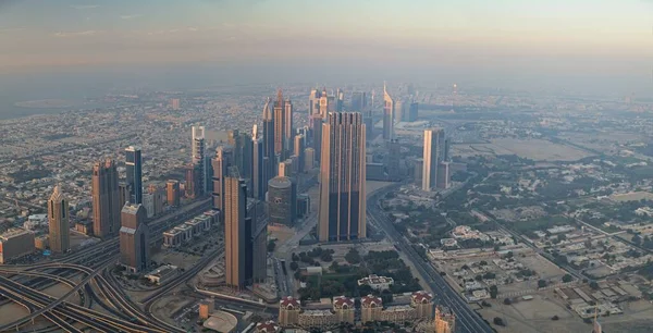 Panorama Von Gebäuden Und Brunnen Dubai Vom Burj Khalifa Dem — Stockfoto