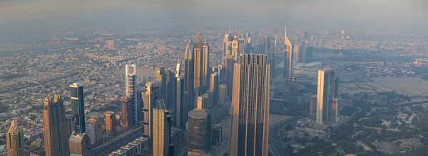 Panorama Edifícios Fontes Cidade Dubai Partir Burj Khalifa Edifício Mais — Fotografia de Stock