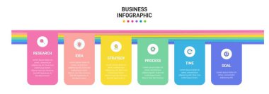 Simgeli ve 5 basamaklı bilgi tasarımı. İnce çizgi vektörü. Bilgi işlem iş konsepti. Bilgi grafikleri, akış grafikleri, sunumlar, web siteleri, afişler, yazılı materyaller için kullanılabilir.
