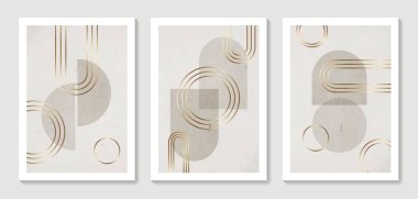 Abstract gold art background vector. Modern block color art wallpaper. Geometric style. Cubism backgrounds. Good for home deco, wall art, poster, invite and cover