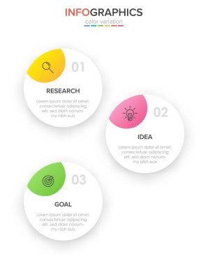 Simgeli ve 3 basamaklı dikey bilgi tasarımı. İnce çizgi. Bilgi işlem iş konsepti. Bilgi grafikleri, akış grafikleri, sunumlar, mobil web siteleri, yazdırılmış materyaller için kullanılabilir