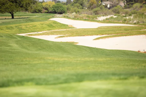 View Looking Golf Course Feating Sand Traps — Fotografia de Stock