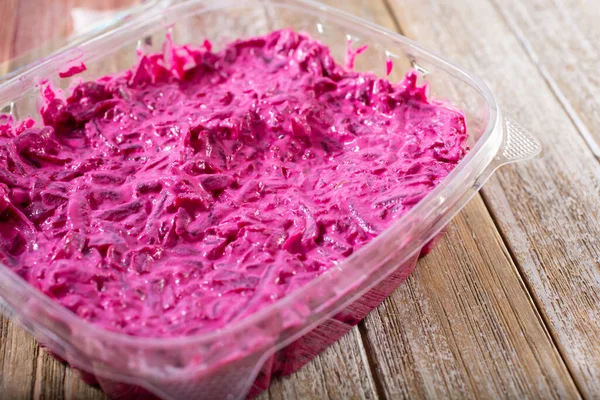 View Container Armenian Beet Salad — Stock fotografie