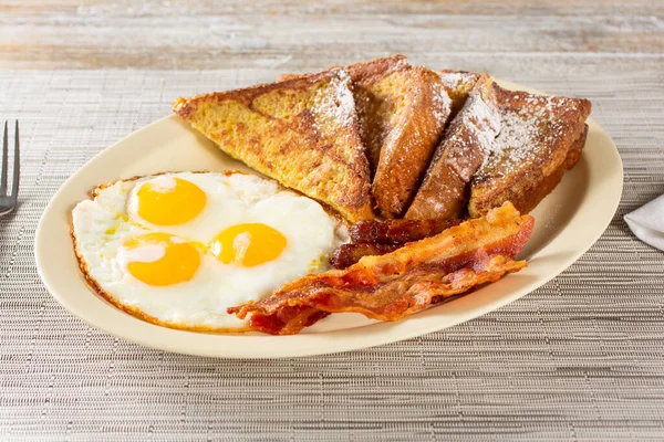 View French Toast Breakfast Plate — Stock Photo, Image