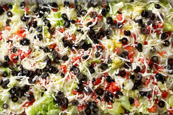 Top View Antipasto Salad Background — Stock Photo, Image