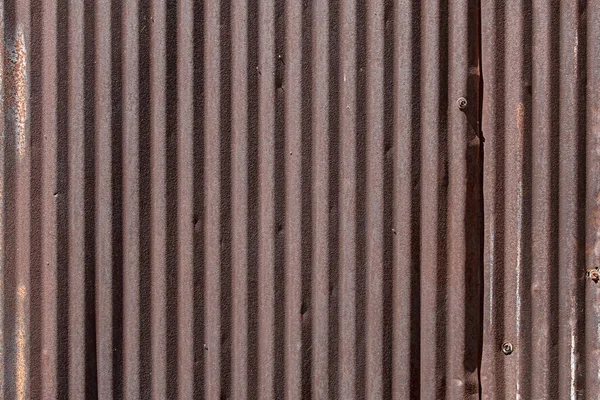 Una Vista Vieja Superficie Chapa Oxidada Con Textura Corrugada Como — Foto de Stock