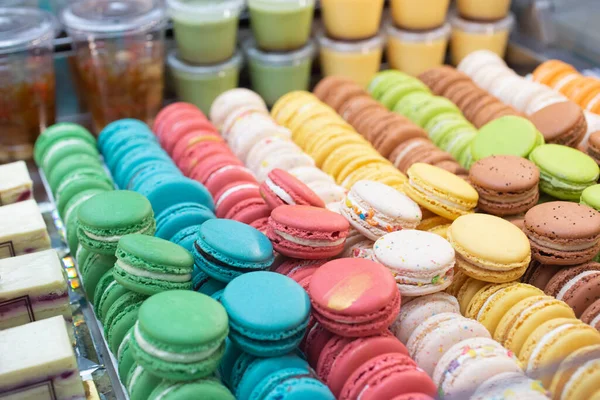 Ein Blick Auf Die Darstellung Von Macaron Cookies — Stockfoto