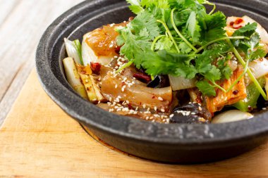 Kuru tencere biftek tendonu manzarası.