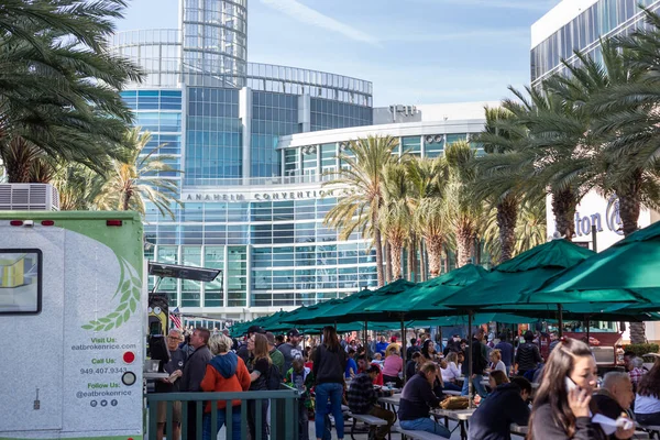 Anaheim California United States 2020 View People Enjoying Food Trucks — Stock Photo, Image