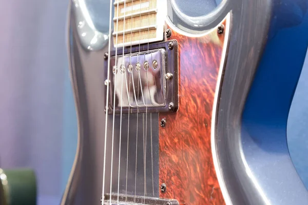 Nahaufnahme Eines Single Coil Pickups Auf Einer Gitarre — Stockfoto
