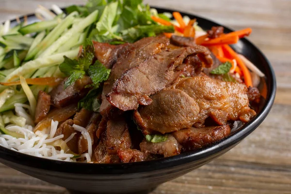 Een Blik Een Kom Vietnamese Vermicelli Noedels Ook Bekend Als — Stockfoto