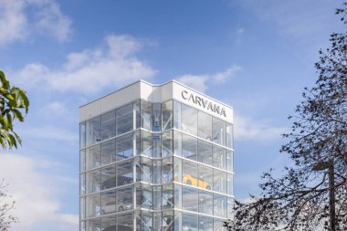Westminster, California, ABD - 01-22-2020: Bir Carvana otomat kulesinin galerilerinden birinde görüntüsü.