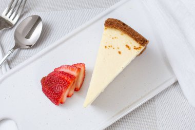 New York usulü cheesecake 'in üstten görünüşü.