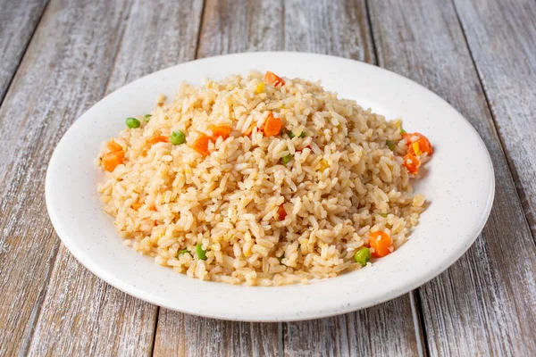 Άποψη Ενός Πιάτου Τηγανισμένου Ρυζιού — Φωτογραφία Αρχείου