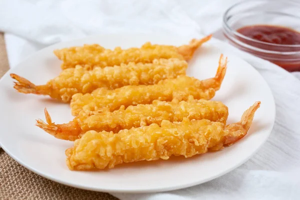 Una Vista Plato Camarones Tempura —  Fotos de Stock