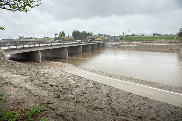 Anaheim California United States 2020 View Santa Ana River Rain —  Fotos de Stock