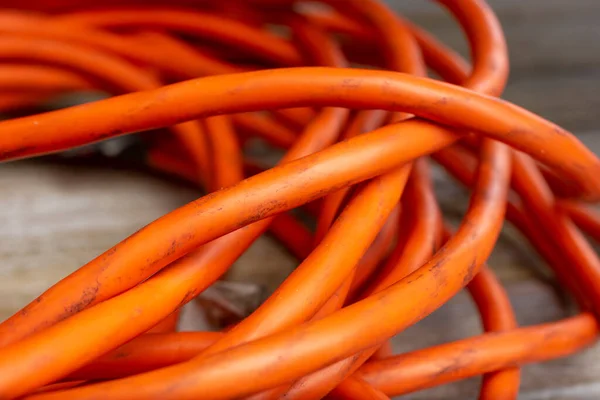 Closeup View Wires Make Orange Extension Cord —  Fotos de Stock