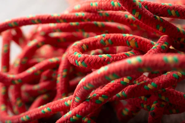 Closeup View Red Multi Purpose Polyester Rope —  Fotos de Stock