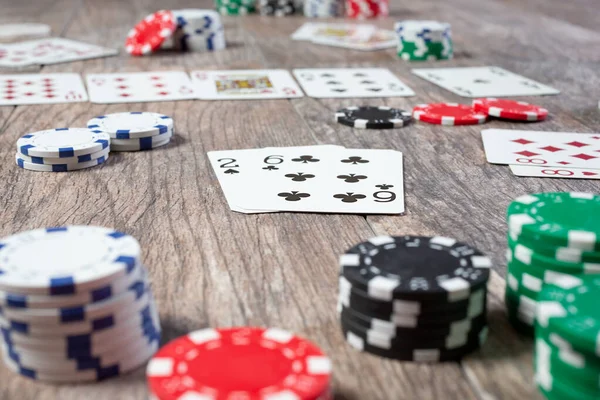 Uma Visão Jogo Poker Texas Hold — Fotografia de Stock