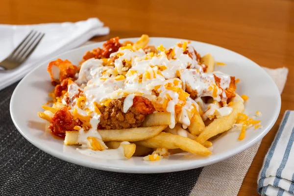 View Plate Loaded Fries — Stock fotografie