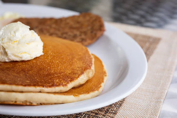 Closeup Look Plate Pancakes — Stockfoto