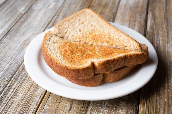 View Saucer Wheat Bread Toast — Foto de Stock