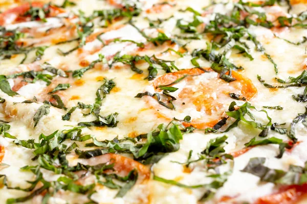 Margherita pizzasının arka plan görüntüsü.. 