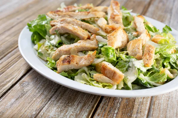 View Plate Chicken Caesar Salad — Fotografia de Stock