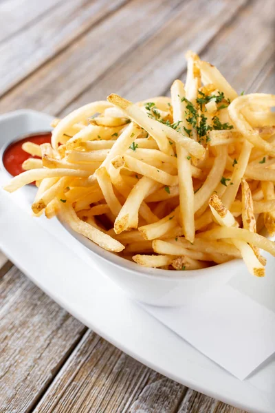 View Appetizer Plate French Fries — Foto Stock