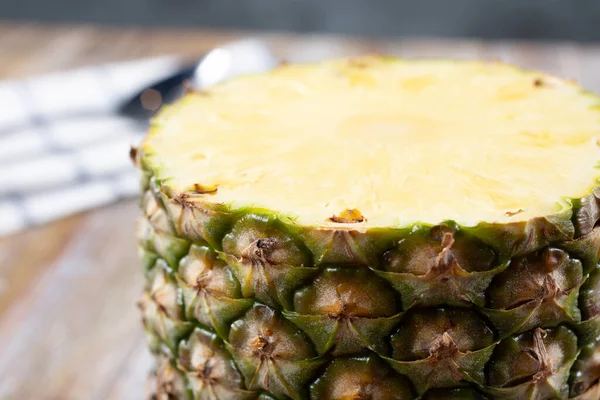 Closeup View Bottom Half Pineapple — стоковое фото