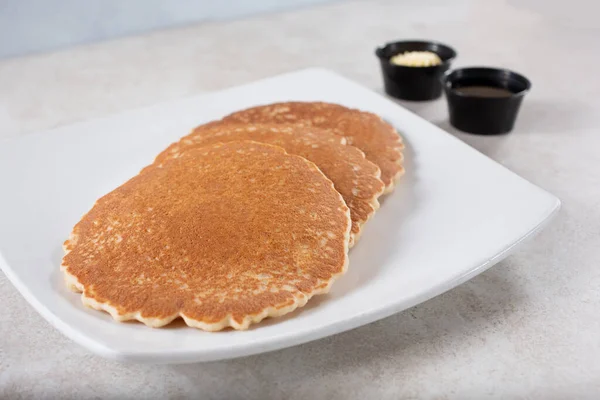 Una Vista Plato Panqueques Simples — Foto de Stock