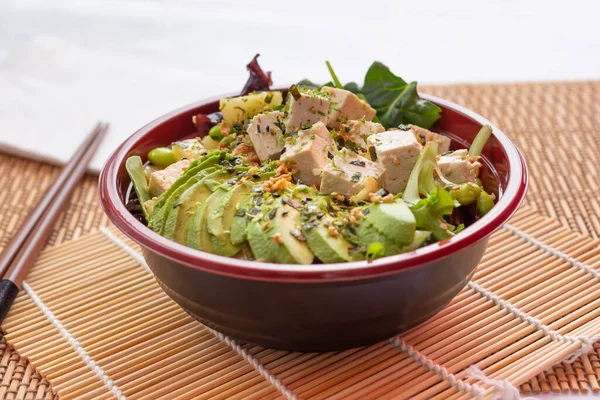 Een Uitzicht Van Een Vegetarische Porren Kom — Stockfoto