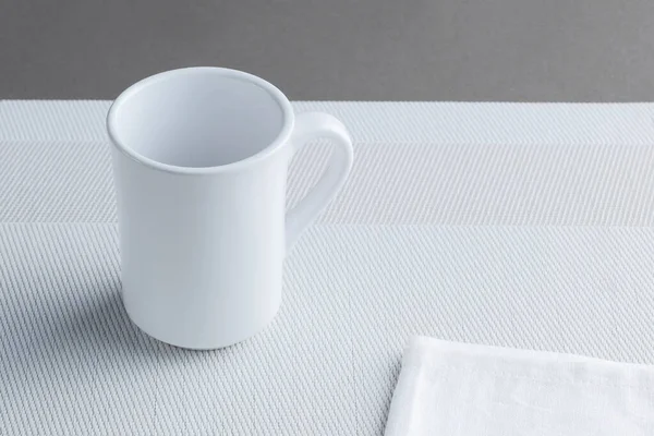 View Restaurant Place Setting Featuring Coffee Cup Napkin Place Mat — Stock Photo, Image