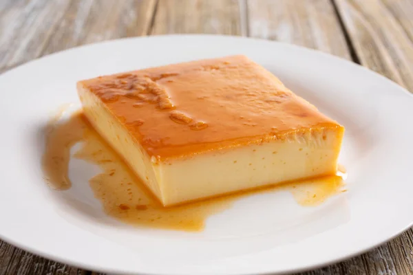 View Plate Flan — Stock Photo, Image