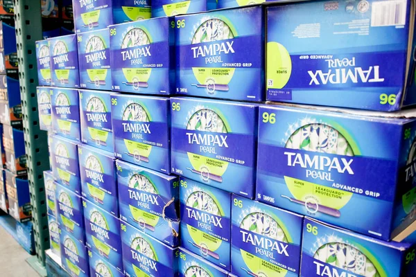 Los Angeles California United States 2020 View Several Cases Tampax — Stock Photo, Image