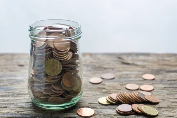 Money Account Banking Finance Concept Hand Coin Blurred Background — Stock Photo, Image