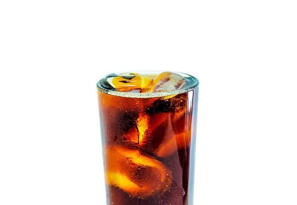 Solt Drink Wird Ein Glas Mit Eis Auf Weißem Hintergrund — Stockfoto