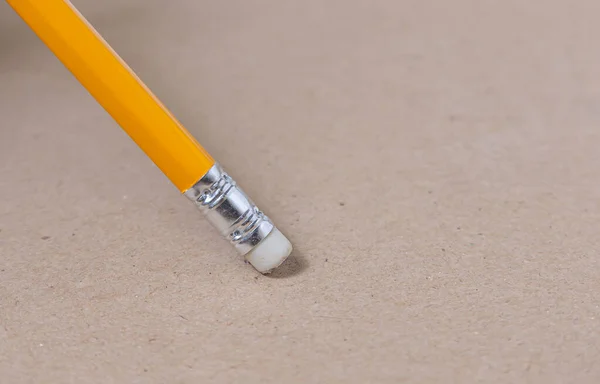 Close Eraser Pencil Eraser Pencil Write Sharpened Erase Concept — Foto Stock
