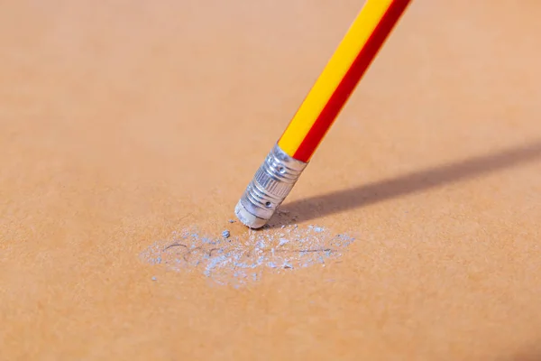 Mistake Unsuccessful Concept Eraser Pencil Black Pencil Black Eraser White — Stock Fotó