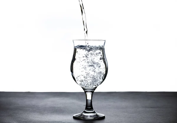 Image Pouring Drinking Water Glass Makes One Feel Refreshed Blurred — Zdjęcie stockowe