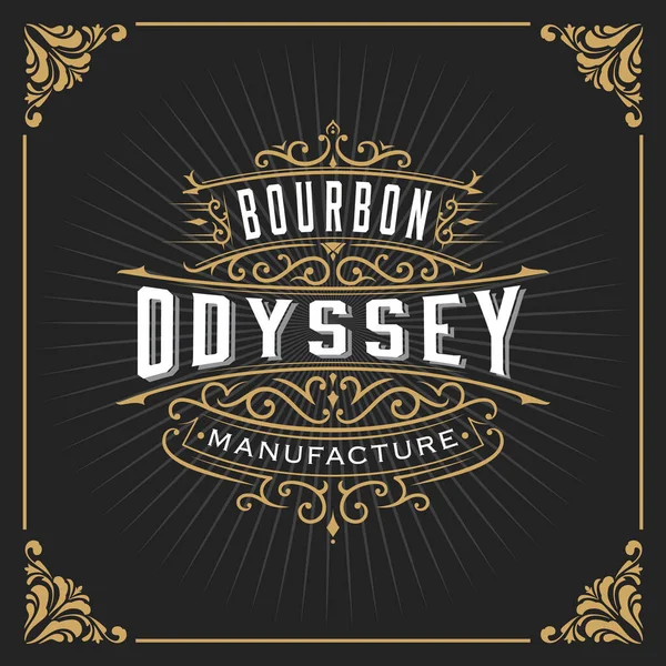 Vintage Luxury Logotype Banner Template Design Label Frame Product Tags Illustrazione Stock