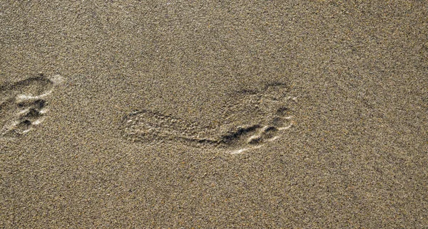 Erstaunliche Spuren Sandstrand Fußabdruck Sand — Stockfoto