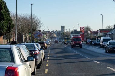 Limerick, Ireland-January, 12,2022.View on the streets of Sexon, towards Thomond Bridge