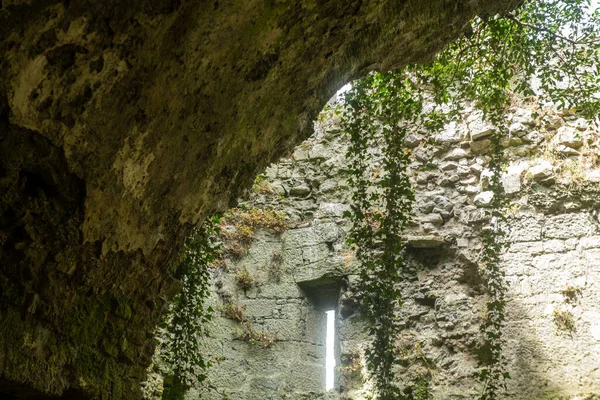 Kelt binasının doğasında bozulma, savunma kulesi. Kelt dönemi kuşatma kulesi Limerick, İrlanda, 17 Temmuz 2022